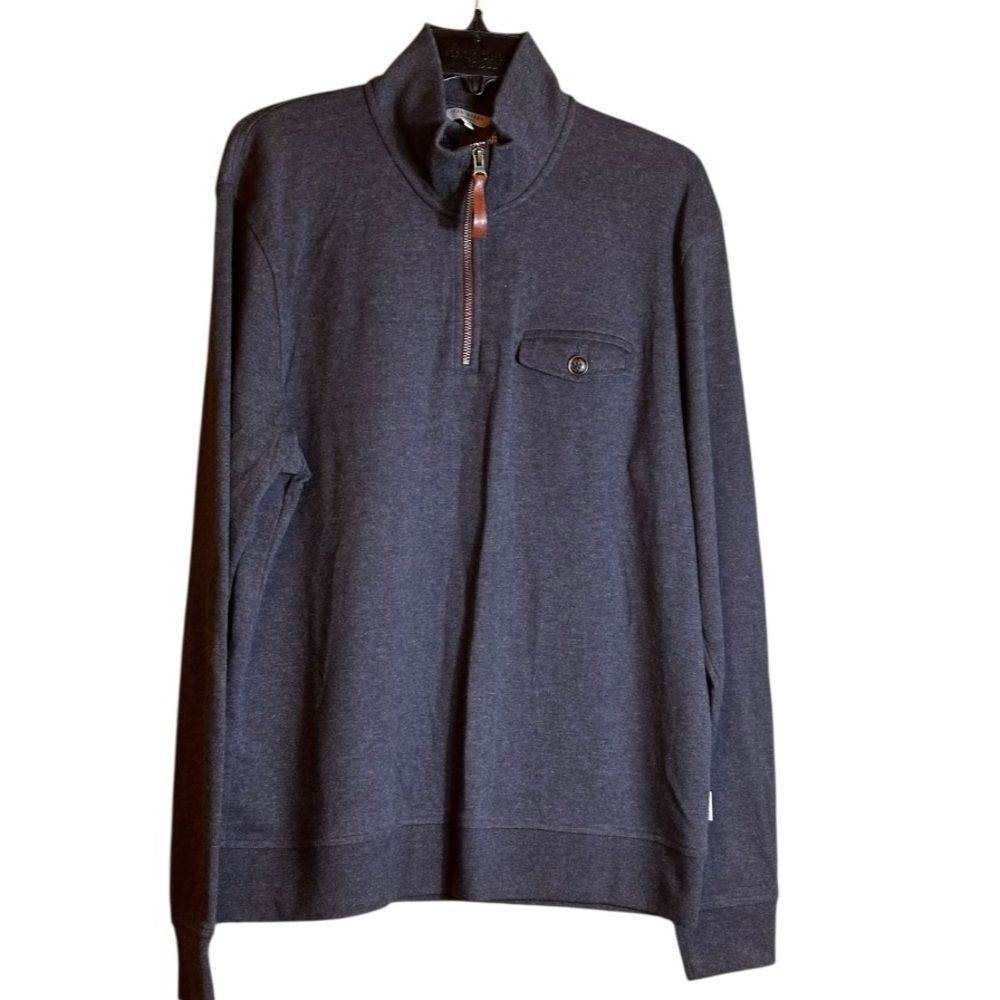 Ted Baker Gray 1/4‎ Pull Over Zip Up Sweater Size 5 US Large